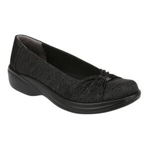 Bzees Women's Paige Washable Round Toe Slip Ons Black Size 8 W